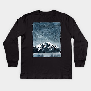 Dark landscape mountain forest Kids Long Sleeve T-Shirt